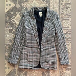 GAP Plaid Blazer in Black and Gray